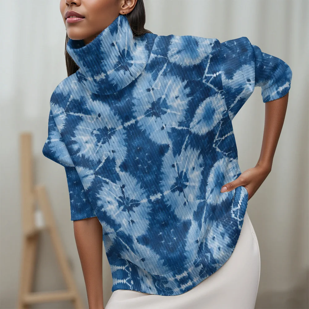 

Цветная водолазка с леопардовым принтом, свитер с длинными рукавами, новинка 2025, женский повседневный женский свитер с абстрактной геометрией