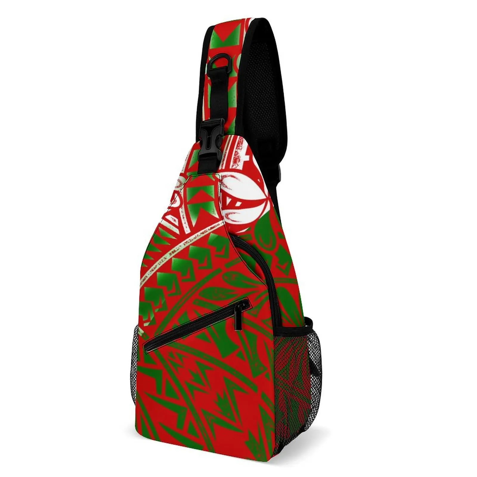 

Samoan Tribal Ethnic Custom Chest Bag Portable Multi-Functional Chest Bag Teenagers Travel Book Bag Polynesian Island Design