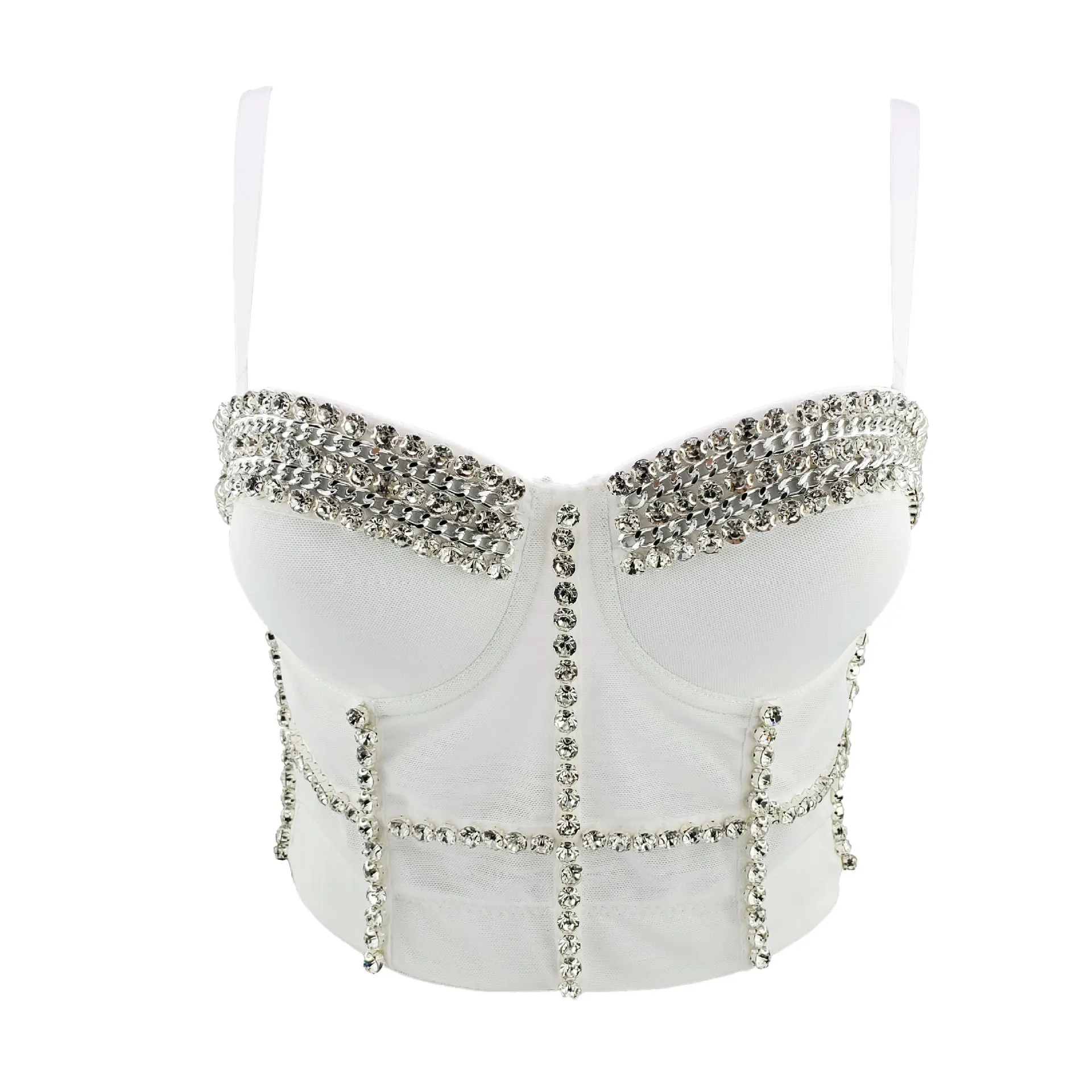 J110 ドロップシップグリーンピンク美しいブラジャー女の子のための女性の下着スイートメモリー手作りラインストーンタンクキャミソールベスト、キャミソール