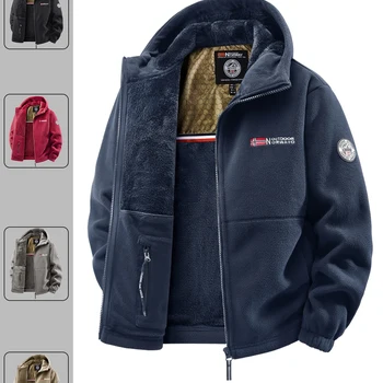 Giacca con cappuccio da esterno autunno e inverno da uomo, a...