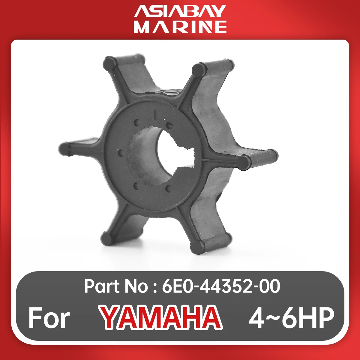 6E0-44352-00 Water Pump Impeller For Yamaha Outboard Engine 4hp 5hp 6hp Boat Parts 2/4 Stroke 6E0-44352-00-00 For Hidea 4hp 5hp