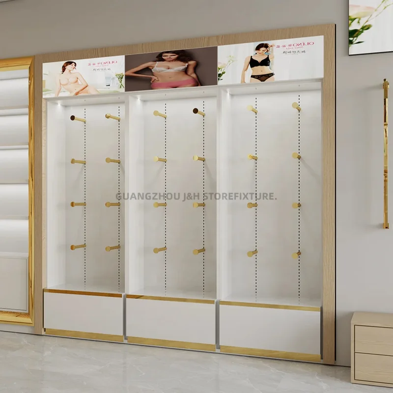 custom.Classic Simple Underwear Shop Retail Custom Design Drawer Acrylic Metal Hook Wall Display Supermarket Floor Display L