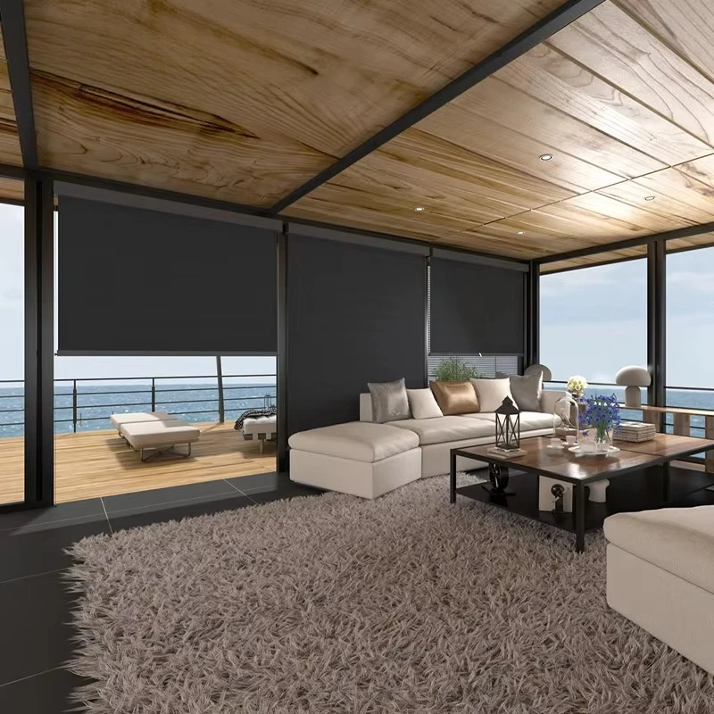 

Customized Modern Outdoor Roller Blinds Waterproof Windproof Zip Screen Electric Built-in for Offices Horizontal Factory Direct