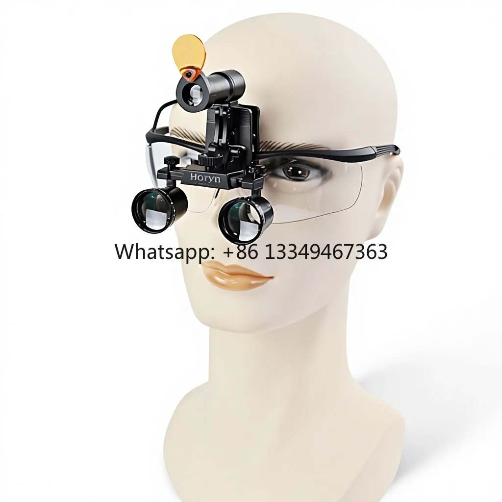 Dental Magnifying Glass High-Definition 2.5X-3.5X Adjustable Spotlight Head Oral Plug-in US Plug