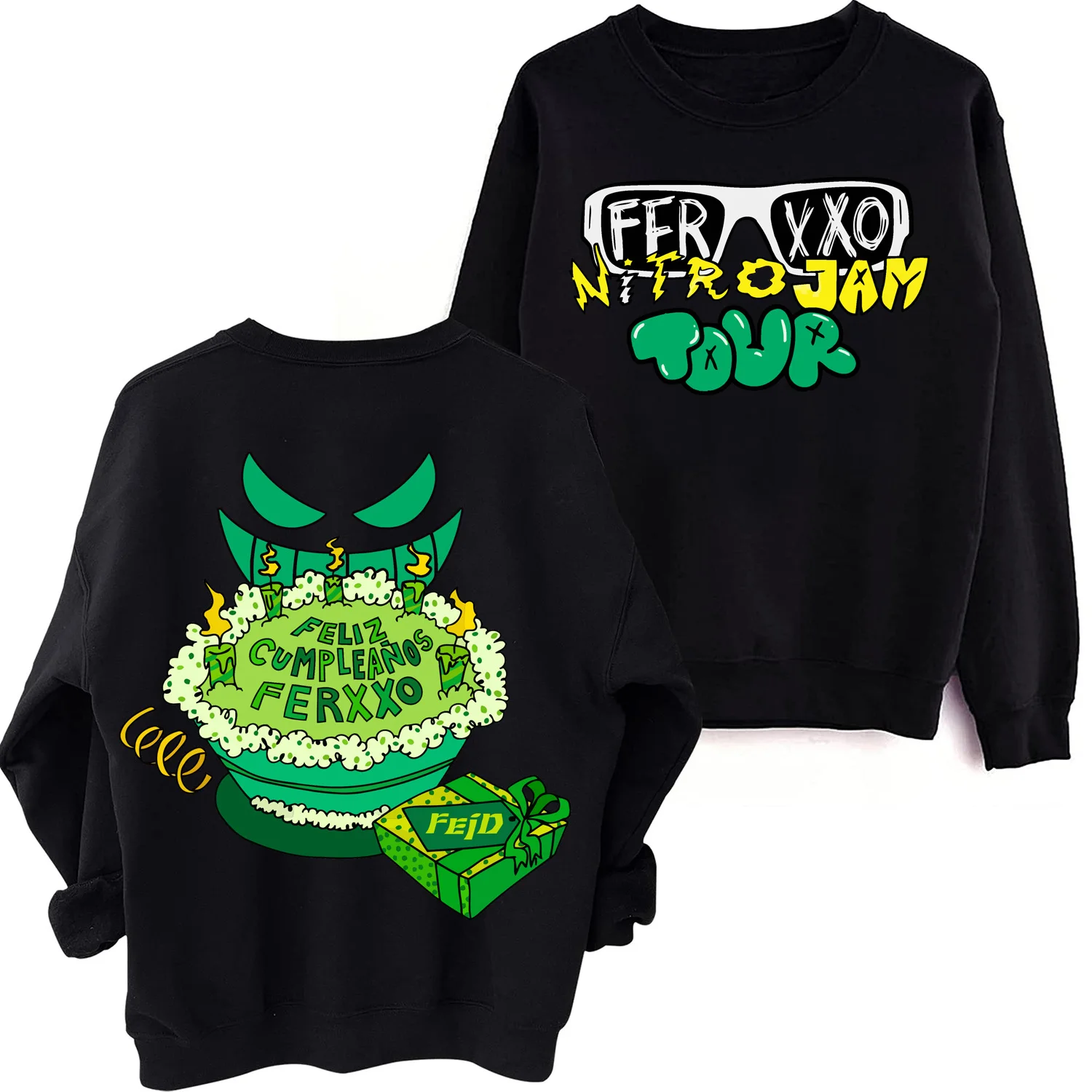 

Feliz Cumpleanos Ferxxo Sweatshirt Man Woman Harajuku Round Neck Long Sleeve Oversized Hoodie