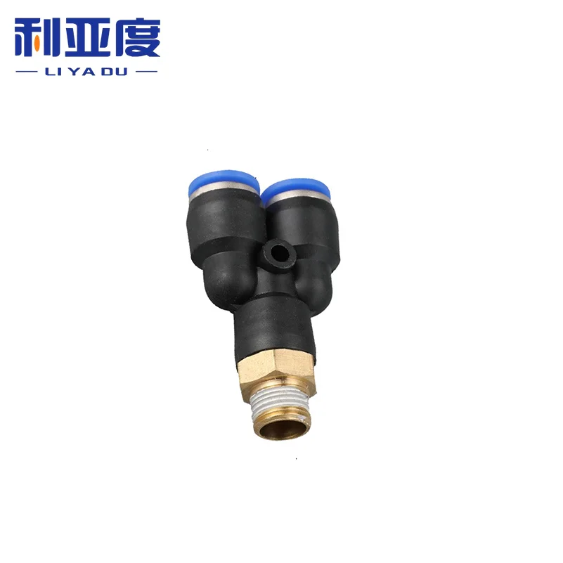 PX Y threaded three - way pneumatic joint Male Thread One Touch Push in Y  Pneumatic Quick Fittings 4/6/8/10/12-01/02/03/04