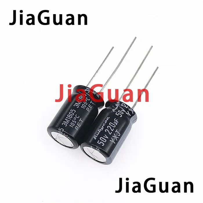 50PCS new RUBYCON YXJ 50V220UF 10X16MM Aluminum electrolytic capacitor yxj series 220uf 50v hot sale 220uF/50V