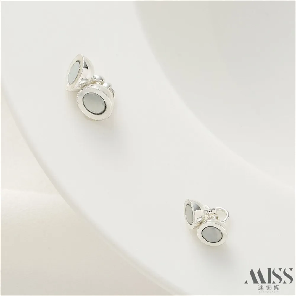 Silver Suction Buckle Spherical Magnetic Buckle Connecting Buckle Closing Buckle DIY Bracelet Necklace Jewelry Accessories