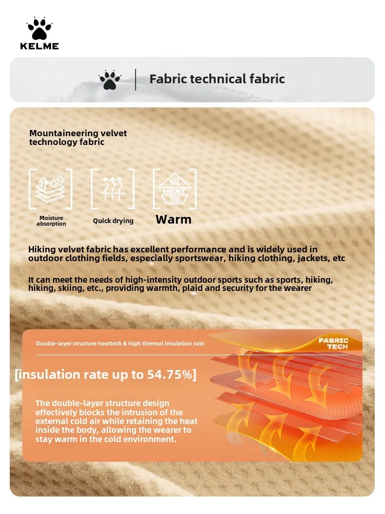 Kelme Men's Half-zip Sweatshirt Windproof Knitted Long-sleeved Outdoor Sports Warm Training Pullover Quick-drying Football Top