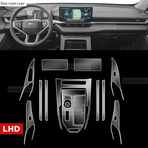 Imagen 2 del producto Para HAVAL H6 2022-2024 Panel híbrido pantalla de navegación Interior automotriz película protectora de TPU cubierta pegatina antiarañazos