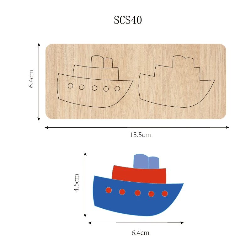 Wooden Cutting Knife Die, SCS40 Boat, Used with the Machine