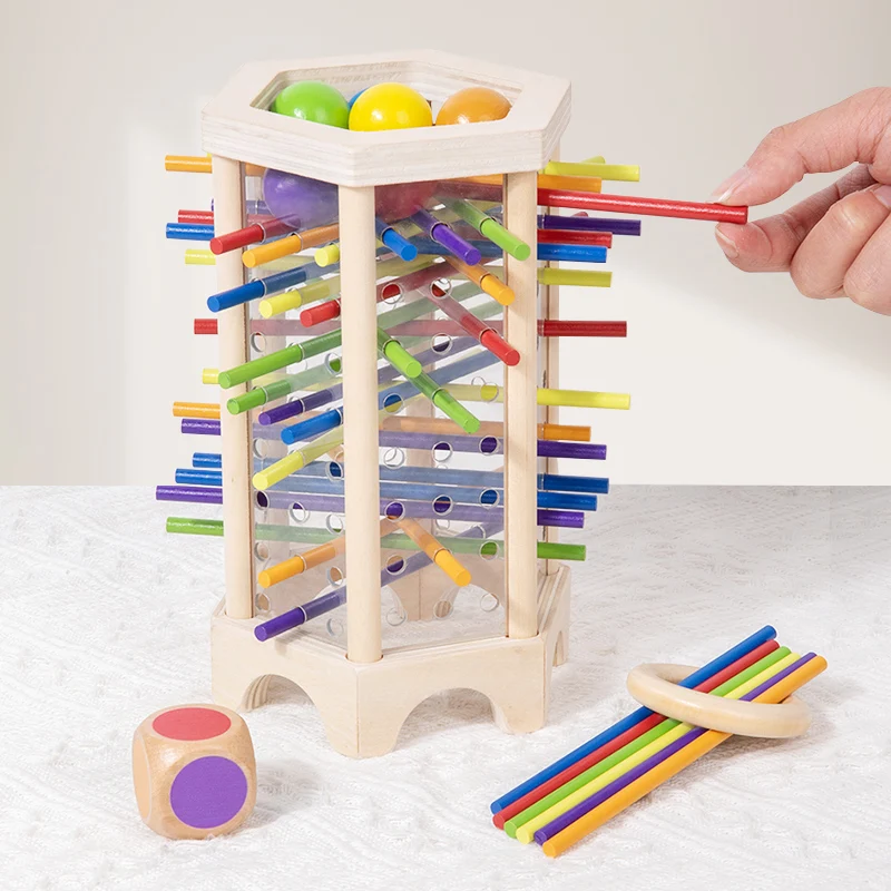 Counting Math Puzzle Toys Colored Stick Towers Dice Board Games