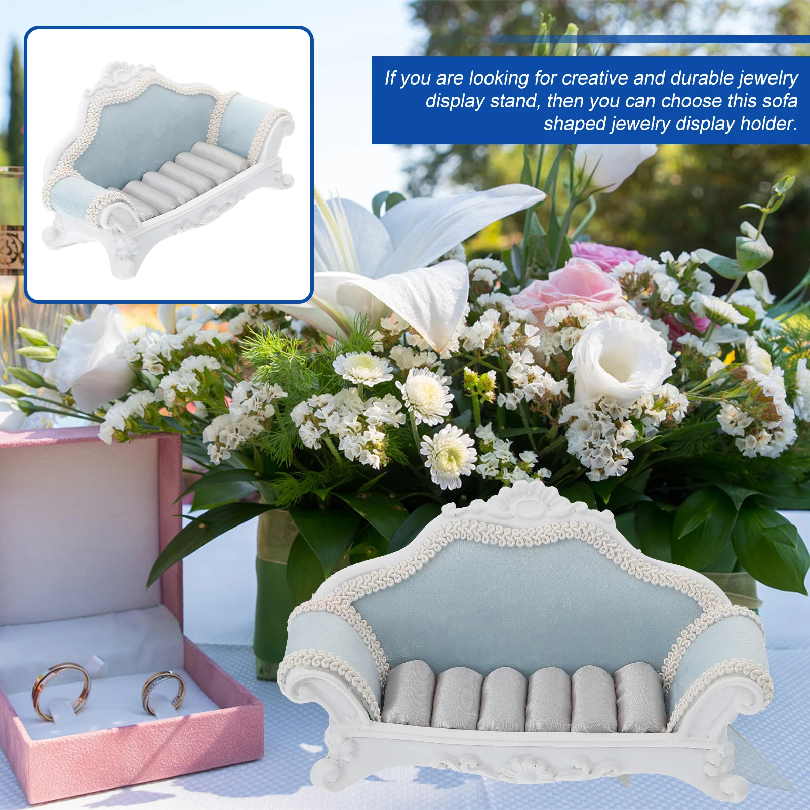 

Sofa Shaped Jewelry Display Stand Resin ganizer Rack for Earrings Storage Home Shop Lightweight Portable Gift