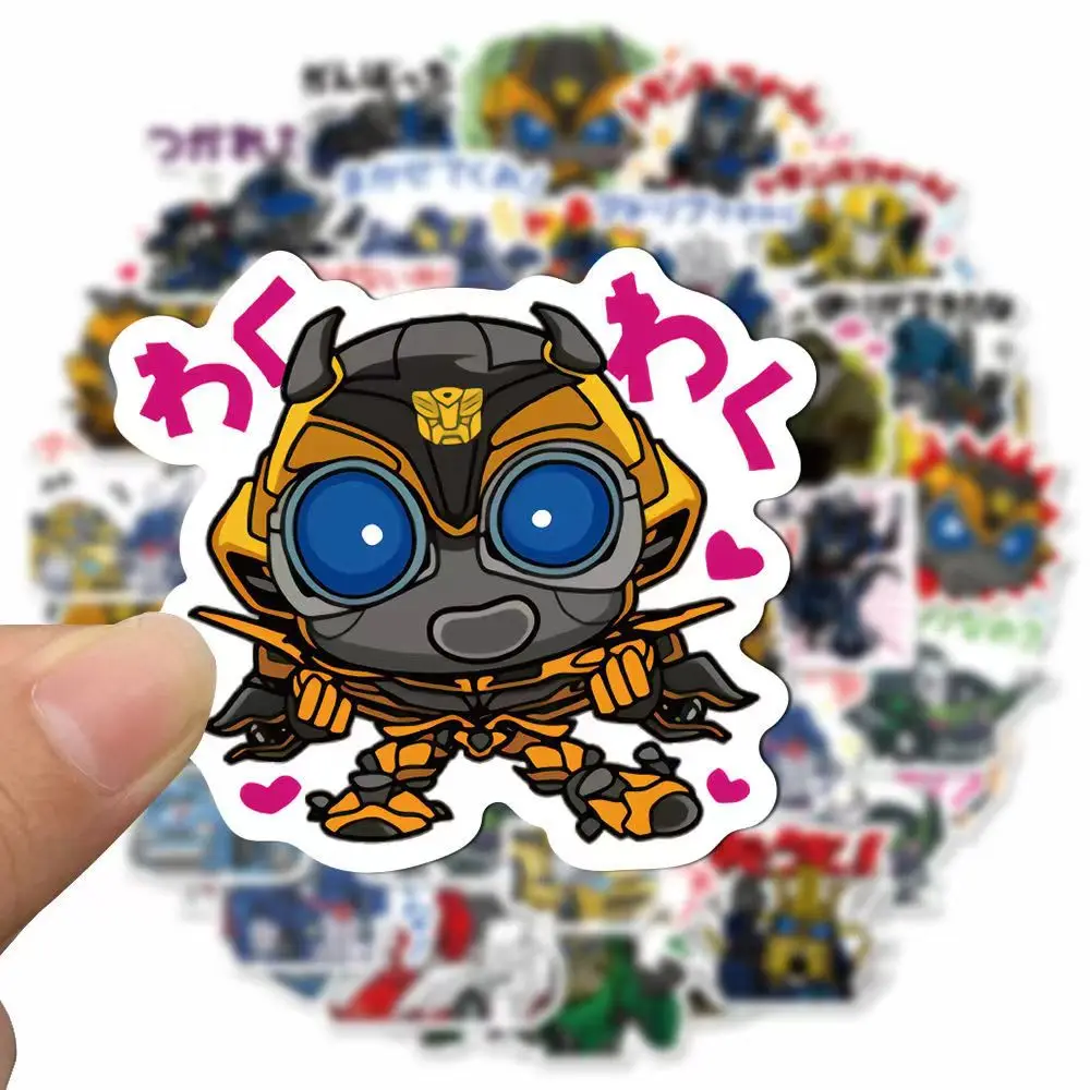 50pcs anime peripheral cartoon Optimus Prime Transformer sticker Pull rod case skateboard mobile phone helmet sticker