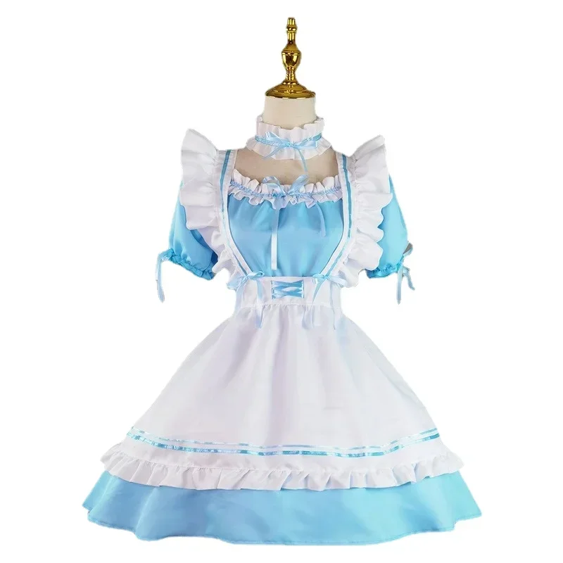 Traje de sirvienta de talla grande 5XL para mujer, vestido largo de anime con delantal blanco y negro, vestidos de Lolita, disfraz de cosplay de fiesta de princesa 2024 MN1