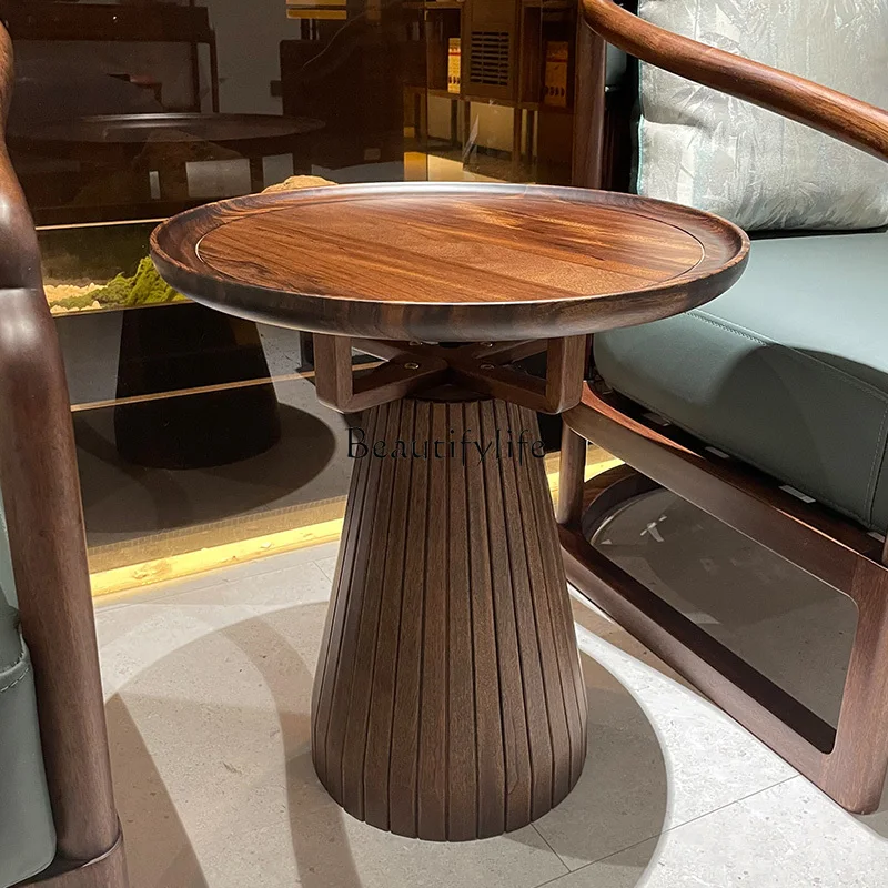 

New Chinese modern living room corner, modern Chinese solid wood sofa edge