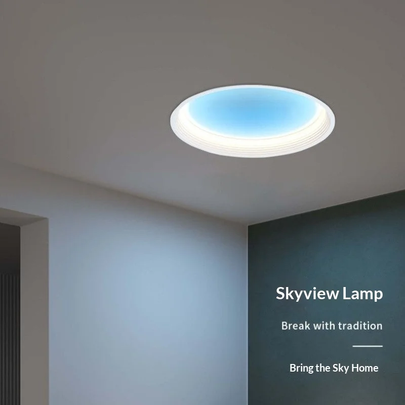 

Smart Built in Sky Simulation LED Ceiling Light Blue Clouds Effect Ultra Thin Round Recessed Lighting for Home Room Decor