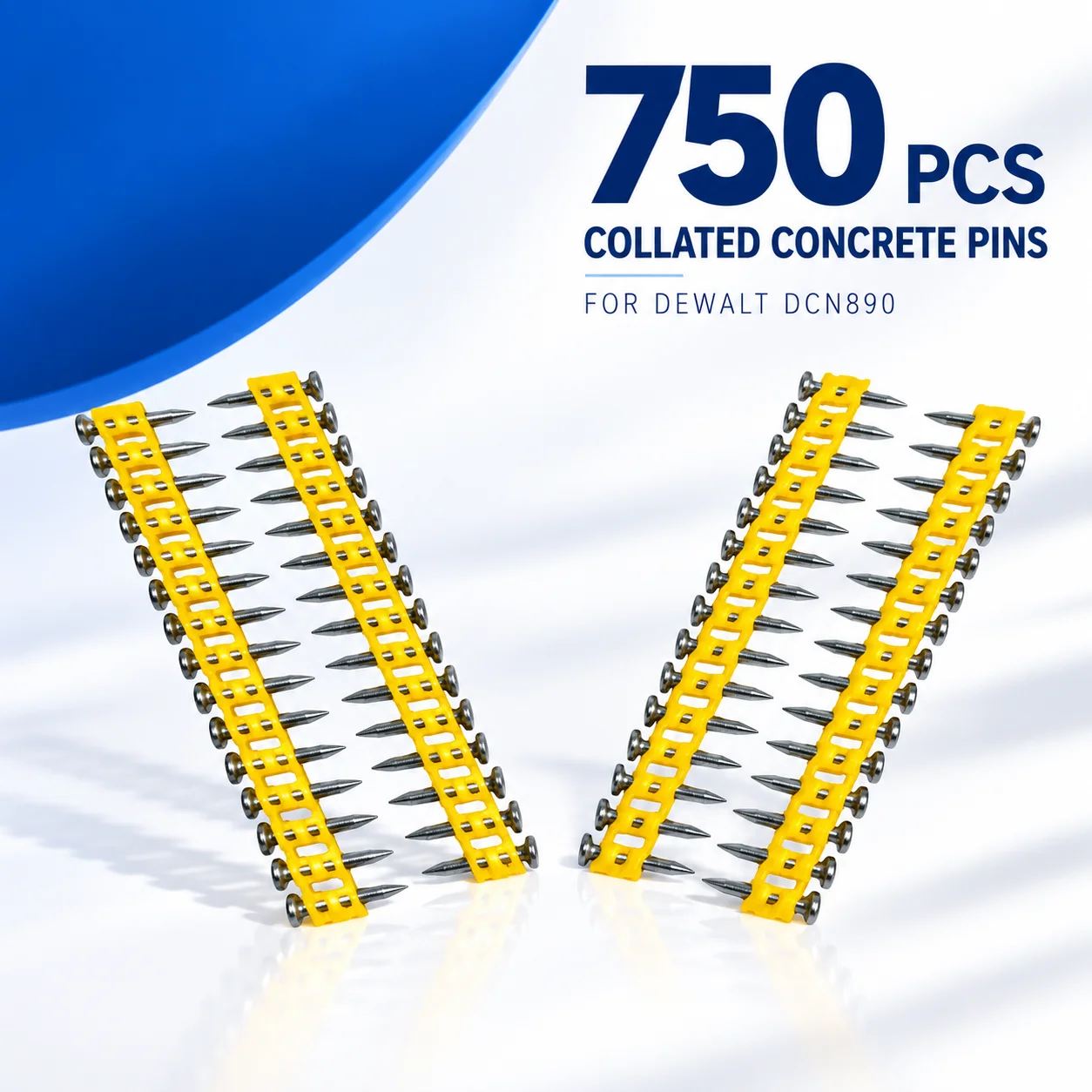 750PCS 3.0mm Steel Strip Nails are Designed for Compatible DeWalt DCN890