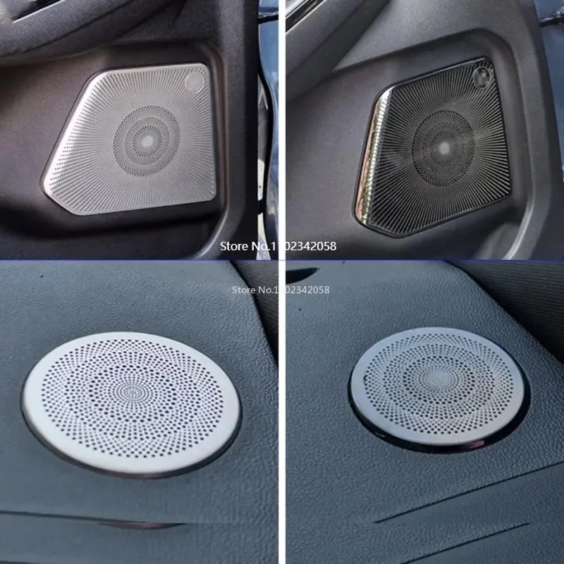 

ABAIWAI For Ford Escape Kuga 2020-2022 Stainless Steel Dashboard Instrument Panel Speaker Door Sound Cover Trim Interior Styling