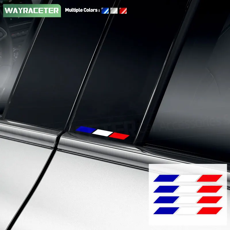 4 قطعة العلم الفرنسي العاكس الفينيل مرآة الرؤية الخلفية عمود الجسم لوحة القيادة ملصق لرينو ميجان كليو زوي أركانا سانديرو 2023