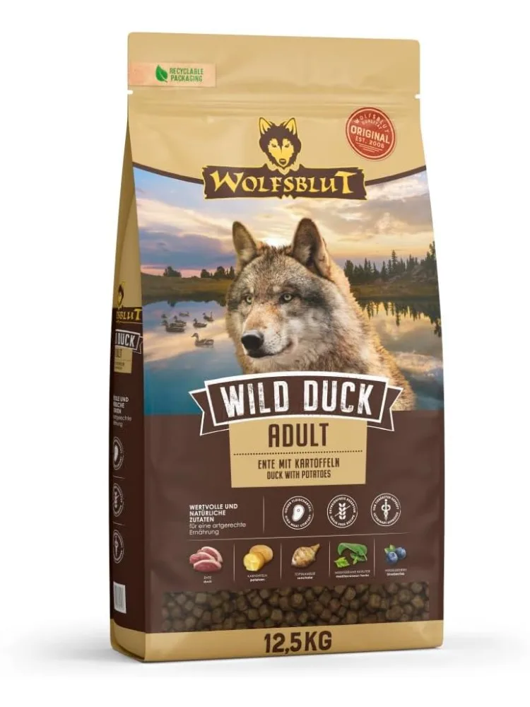Olfsblut - Wild Duck Adult - 12,5 Kg - Ente - Trockenfutter für Hunde - Hundefutter - Getreidefrei - Trockenfutter für Hunde