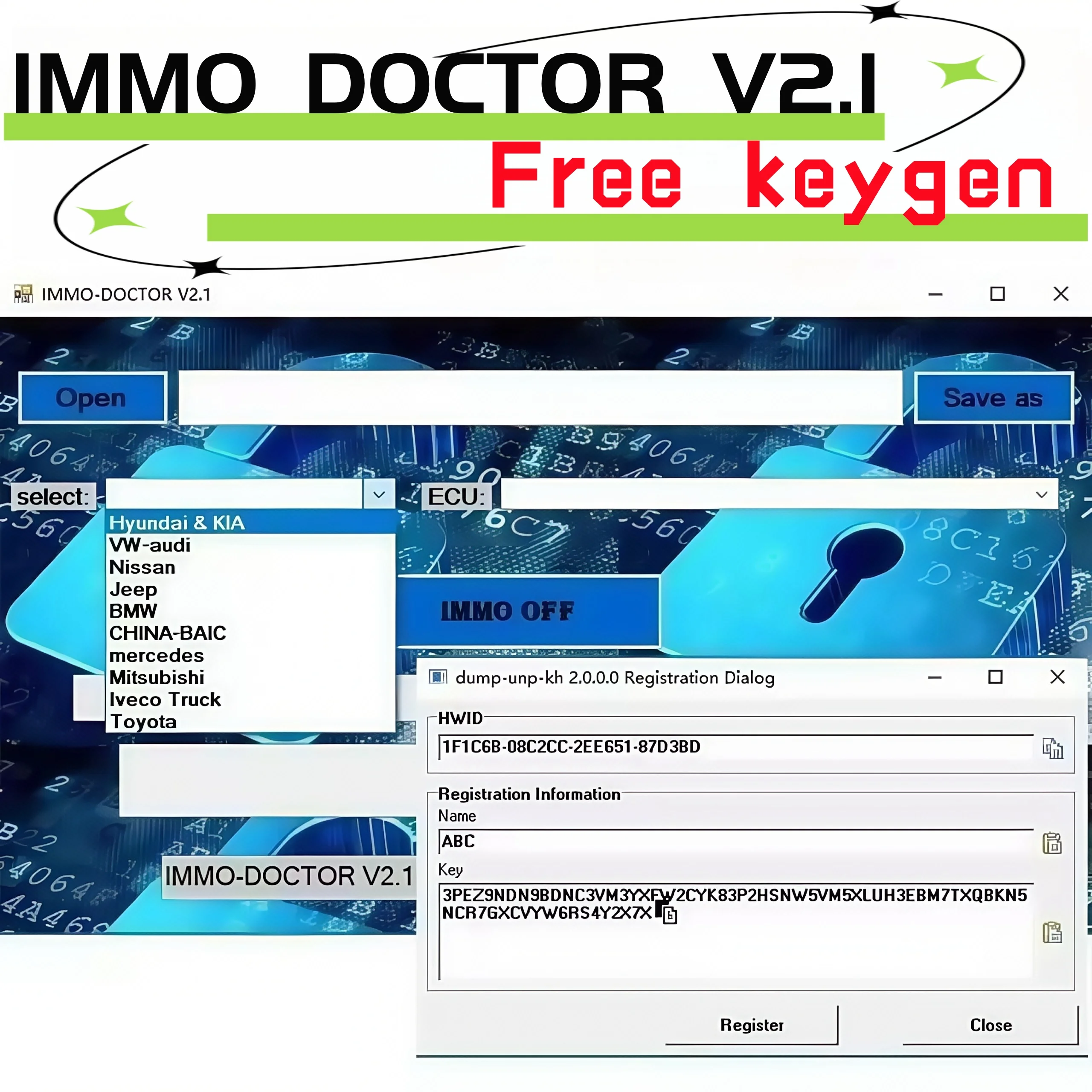 

2025 IMMO DOCTOR V2.1 MULTI BRAND With Unlimited KEYGEN Immo Off Immo Delete Software for sim2k MT38 ME 17.9.2 17.9.8 MED17.9.8