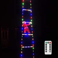 USB Christmas LED Ladder Lights with Santa Claus Remote Control LED String for Indoor Outdoor Window Garden Hanging Xmas Decor