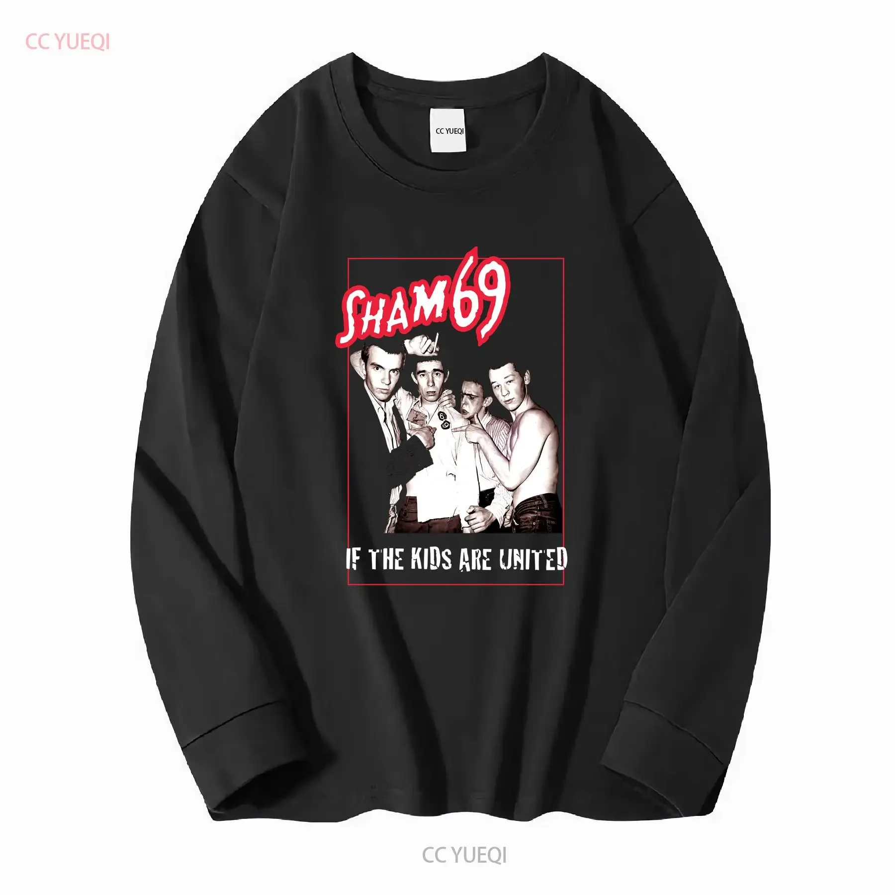 شام 69 إذا كان الأطفال يونايتد قطن أسود جميع المقاسات تي شيرت YA337 خمر غسلها مصمم الملابس الشارع الشهير للجنسين