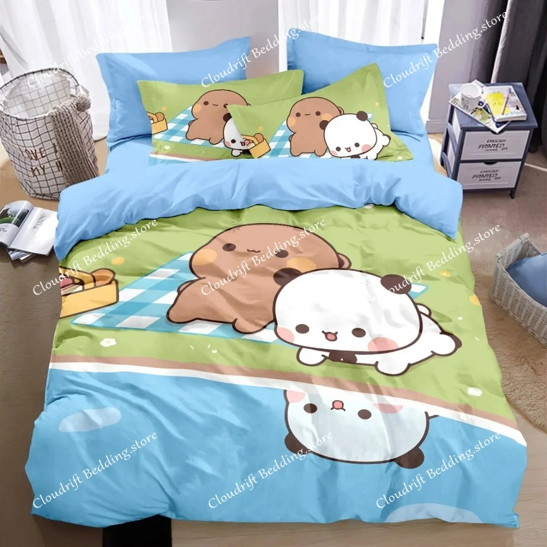 Kawaii Bubu Dudu Bedding Set Cute Bears Kawaii Duvet Cover for Boy Girl 3D Printing Anime Bubu Quilt Cover King Twin Double