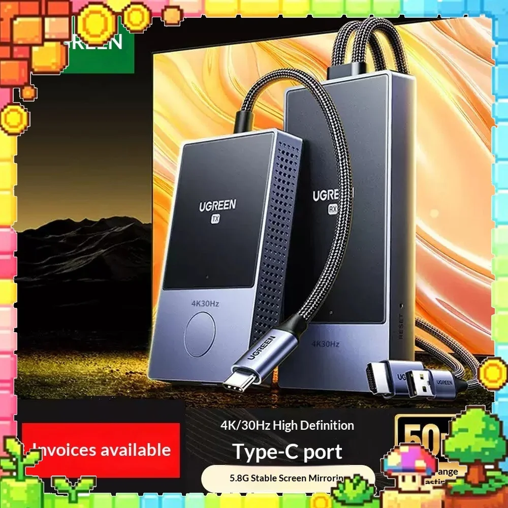 UGREEN CM738 Wireless Presentation System Type C HDMI 4K 50m Point to Point Screen Mirroring