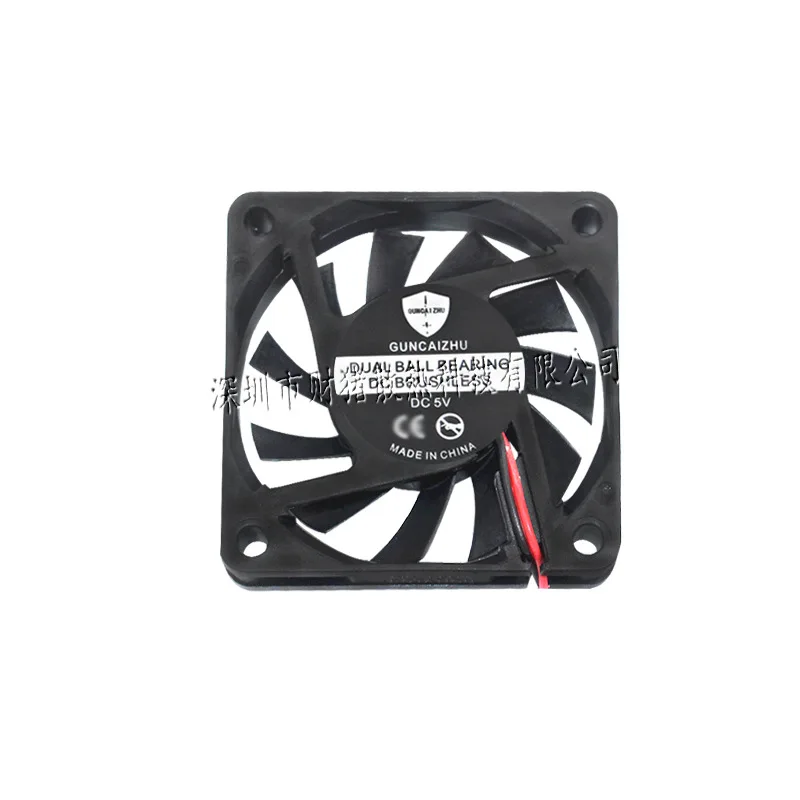 Ventilador de refrigeração da caixa do computador, rolamento de esferas, 2Pin, 6010, 60x60x10mm, 5V, 0.07A, 5200RPM, novo