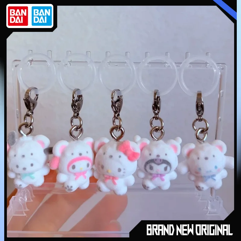 Bandai Sanrio Pendant Action Figures Pochacco Kuromi My Melody Pompompurin Cinnamoroll Gashapon ball snowman Keychain Original