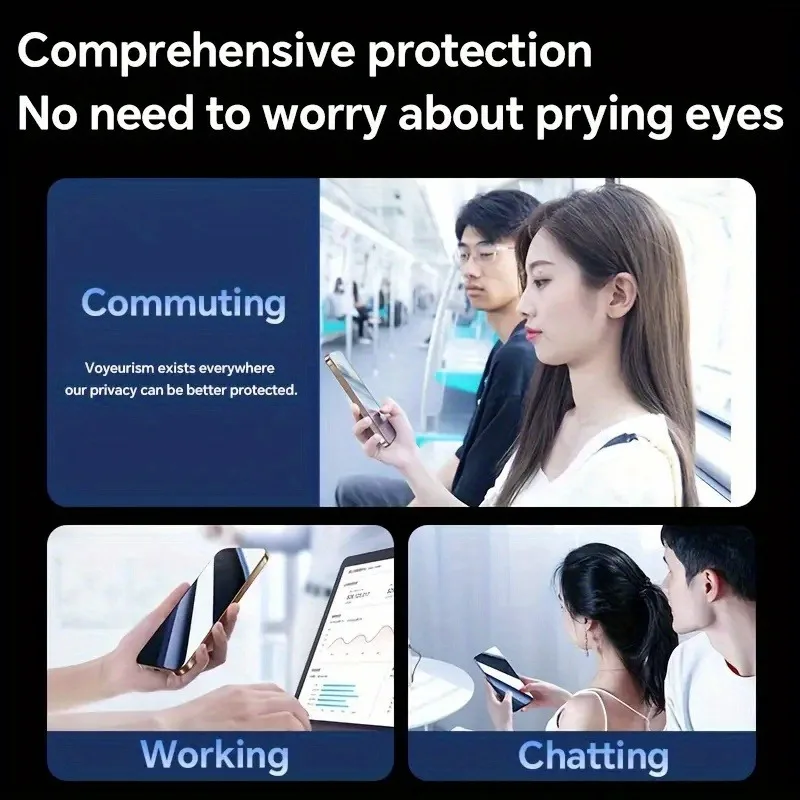 3 عبوات من واقيات الشاشة الزجاجية المقسى للخصوصية لهاتف iPhone 17 16 15 14 13 12 11 Pro Max 15 16 14 Plus 13 12 Mini 16e Air Glass #4