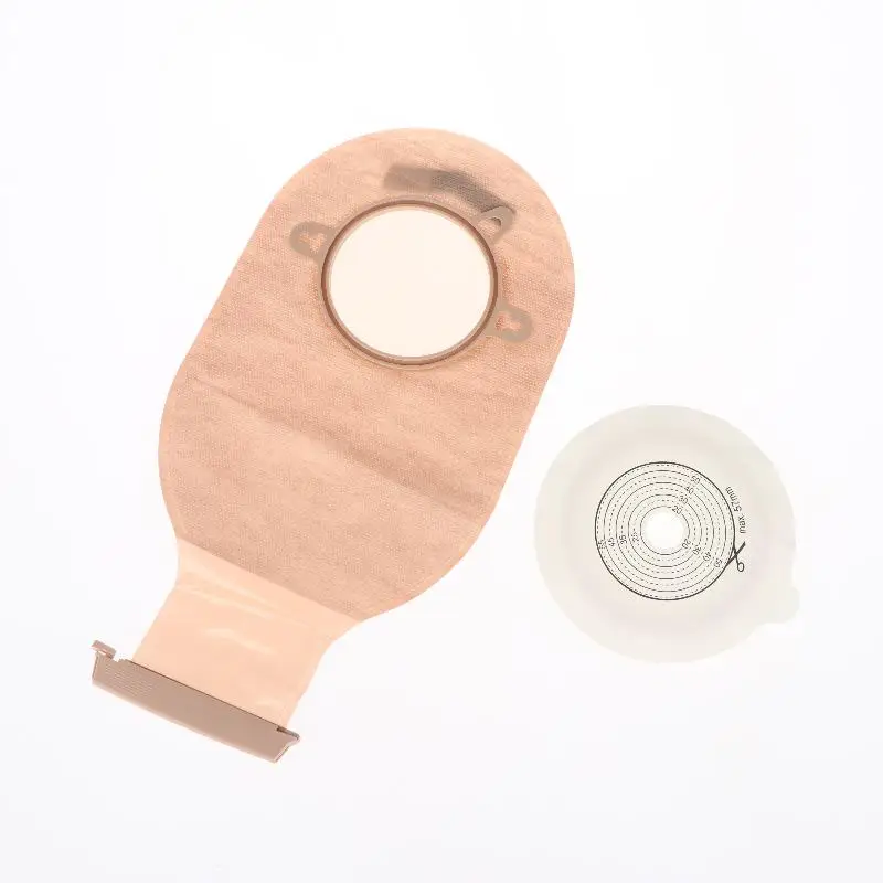 1 Set Zweiteilige, abtropfbare Beutel, Stoma-Zubehör, Kolostomiebeutel mit Ring und Öffnung, Ileostomie-Stoma-Pflege – Detail 6