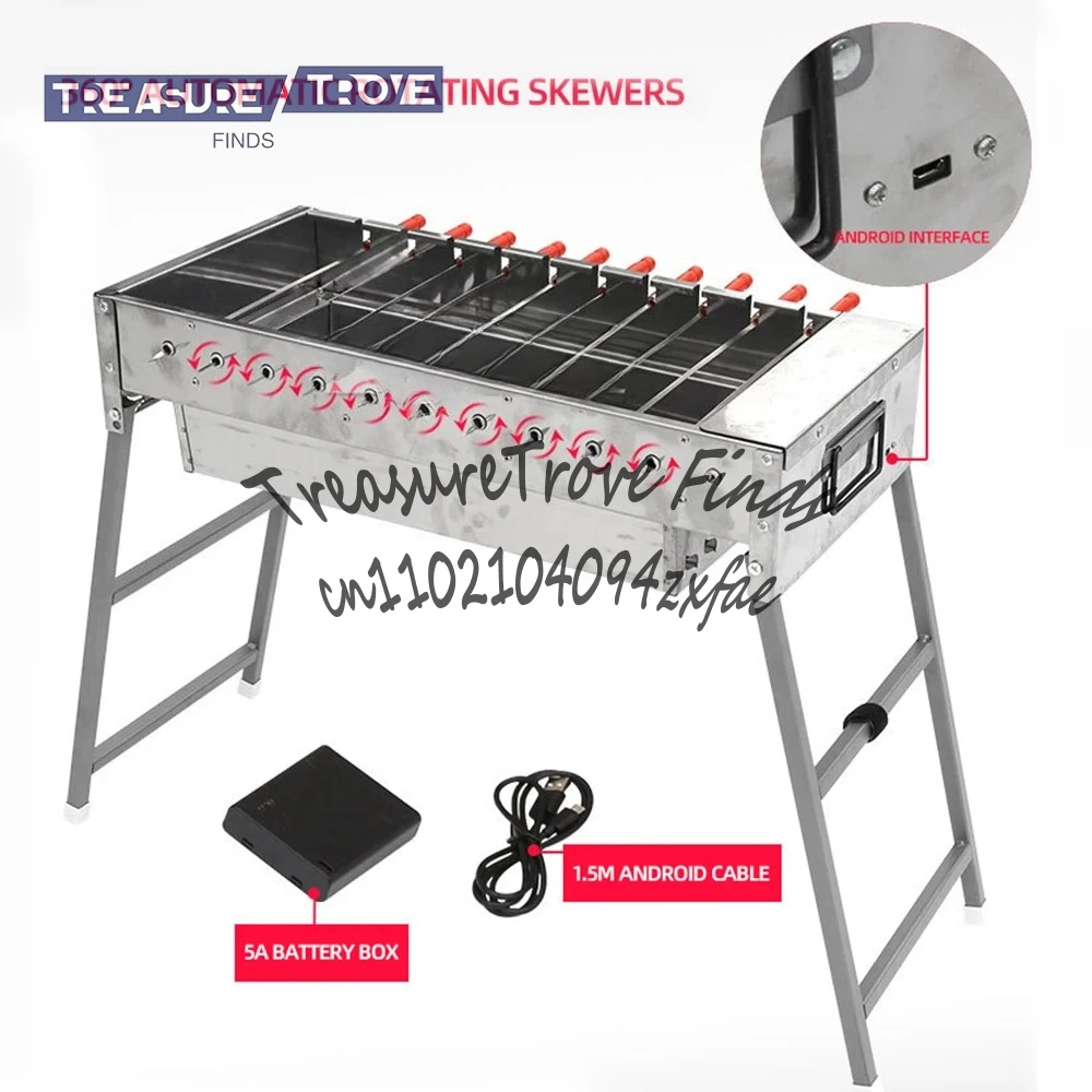 

60CM Grill Household Automatic Rotating Barbecue Stove Outdoor Folding Charcoal Barbecue Stove Bakplaat Elektrische