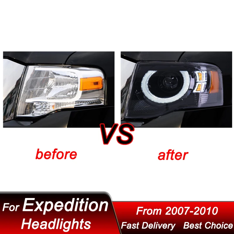 Car Headlights For Ford Expedition 07-10 Upgrade new style full LED Auto Head lamp Assembly Projector Lens Accessories Kit