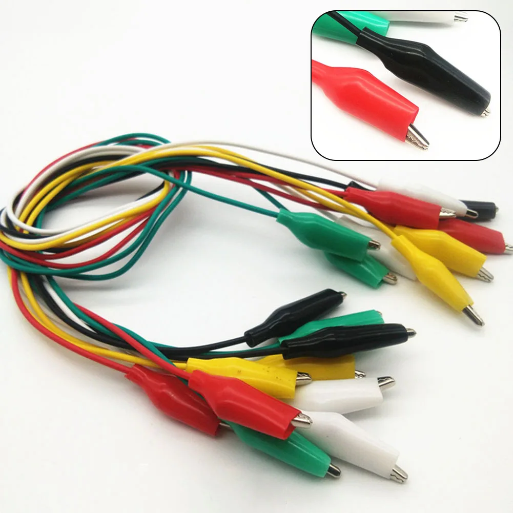 Small Double-Ended Alligator Clip Cable Electrical Clip Insulated Power Terminal Test Leads Wire Blocks Clamp Connectors 48cm