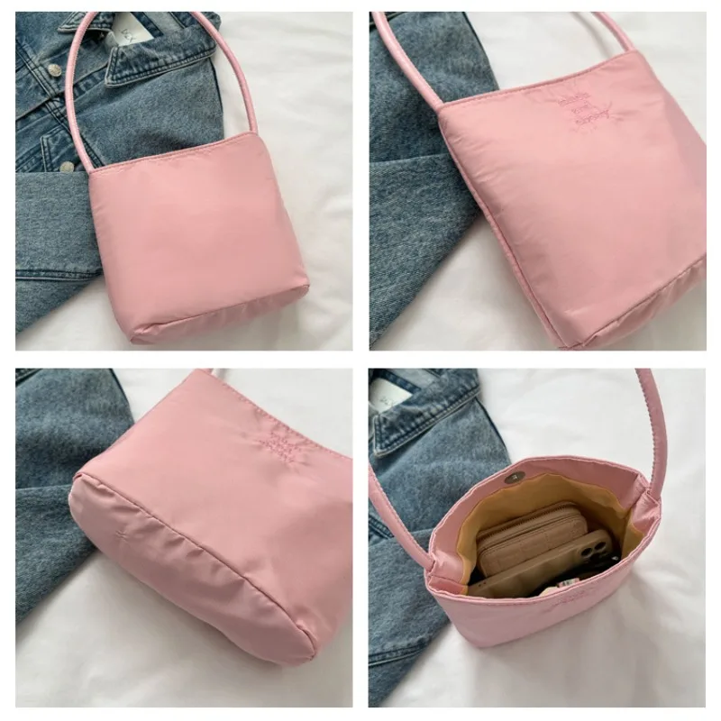 Bolso de hombro bordado de moda para mujer, bolso de hombro de cuero PU, bolso de mano para axilas, bolsos de ocio literario, bolsos de viaje de