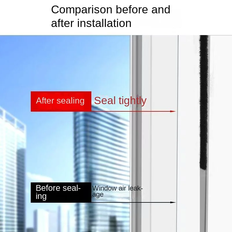 3Meters Brush Strip Self Adhesive Door Window Sealing Strip Home Door Window Sound Insulation Seal Film Door Swal Weather Strip