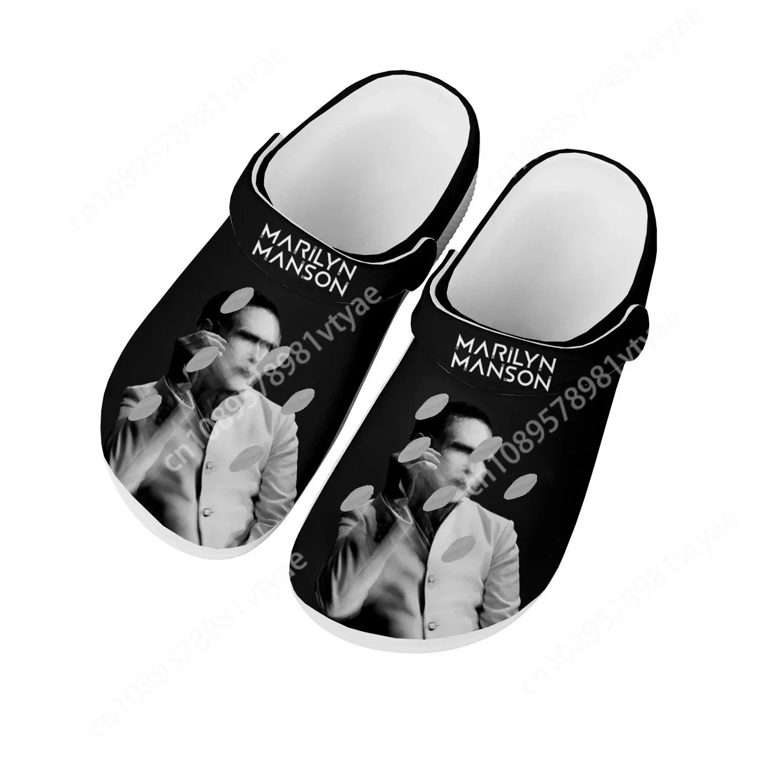 Rock Band Singer Marilyn Manson Home Clogs Custom Water Shoes Mens Womens Teenager Shoes Clog Breathable Beach Hole Slippers