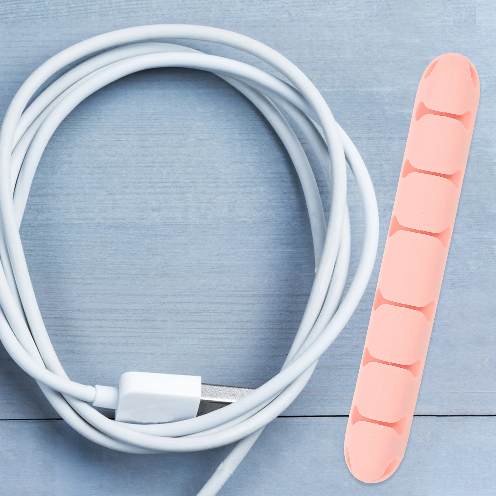 

Creative Double Sides Desktop Cable Organizer Wire Holder 7mm Adhesive Clips for Data Headphone Network Cables Under Desk Pink