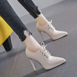 2022 New Design High Heels Pointed Toe Thin Heel Waterproof Platform High grade Shoes Night Club Super Popular Slim Ankle Boots