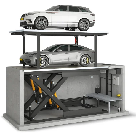 Customized Stationary Garage Lift Table Double Deck Garage Lift Car Scissor Lift Platform