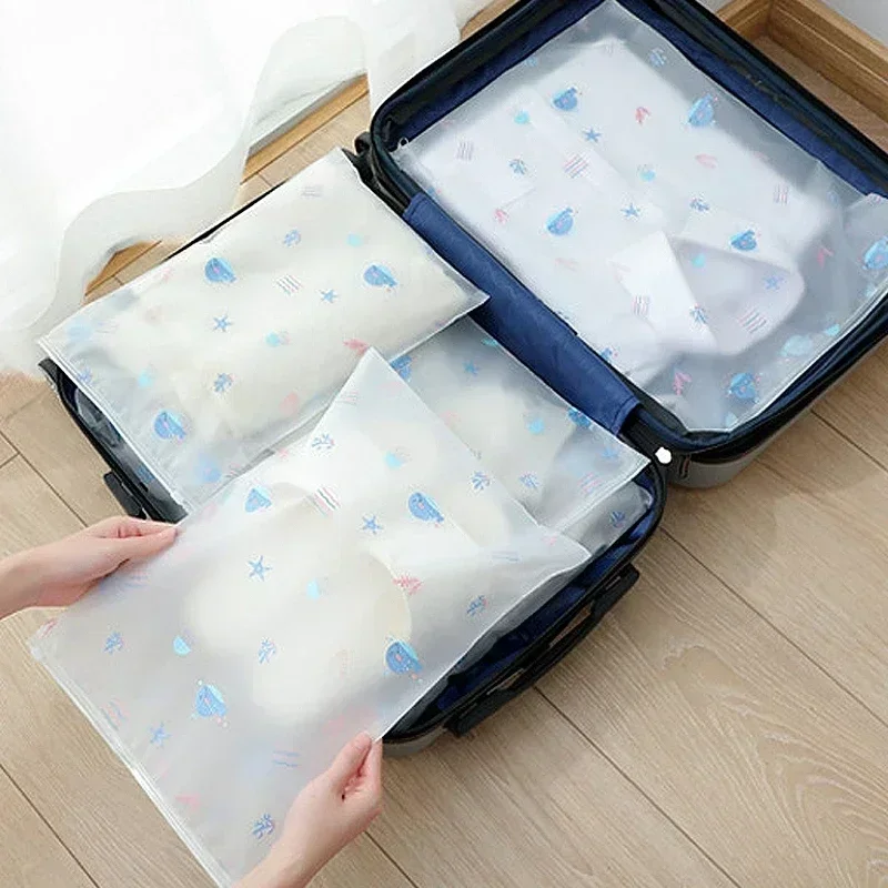 10pcs Travel Ziplock Storage Bag for Clothes Waterproof Packaging Bag Underwear Organzier Shoes Zipper Pouch Closet Organizer 