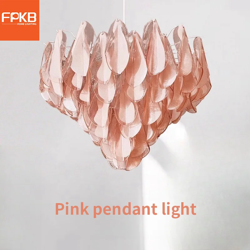 Pink customized French chandelier luxury villa living room dining master bedroom duplex luxury personalized art chandelier
