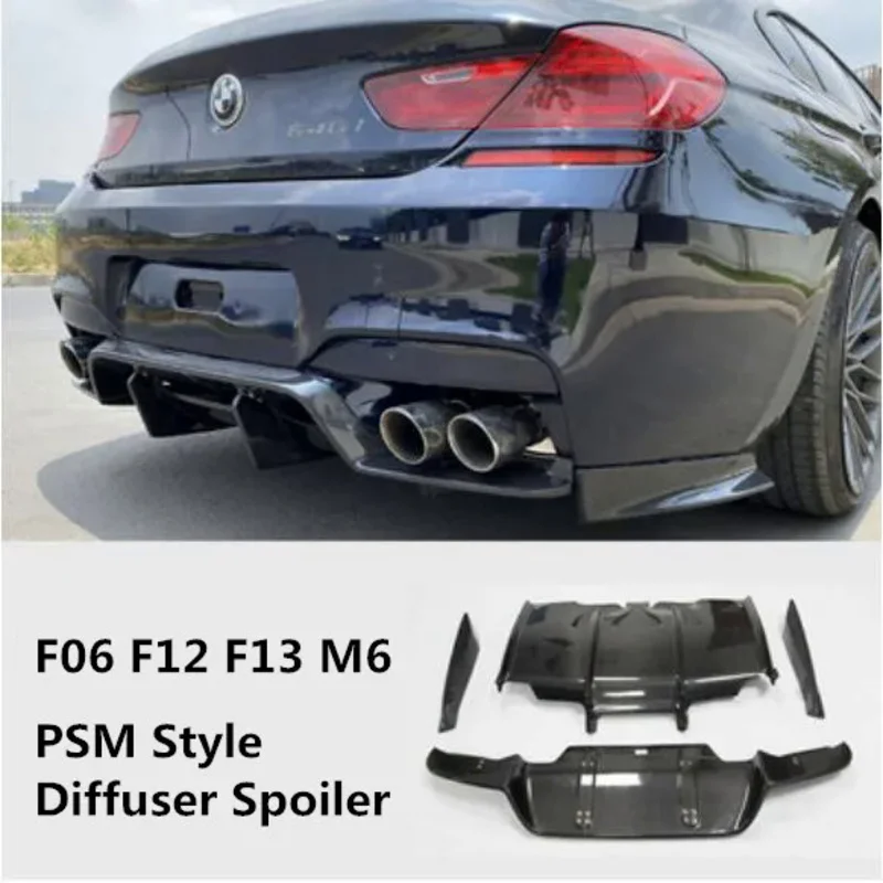 

Real Carbon Fiber Rear Bumper Lip Diffuser Spoiler For BMW F06 F12 F13 M6 M Sport 2012 2013 2014 2015 2016 PSM Style Guard Plate