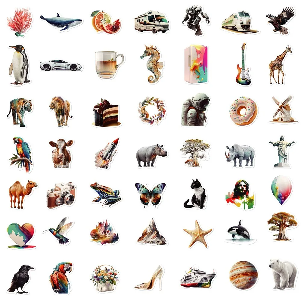 مجموعة مكونة من 50 قطعة بدون مكررة: ملصقات توضيحية أنيقة وبسيطة لتزيين أجهزة الكمبيوتر المحمولة وتسجيل الأمتعة ومتجر YourLife #3