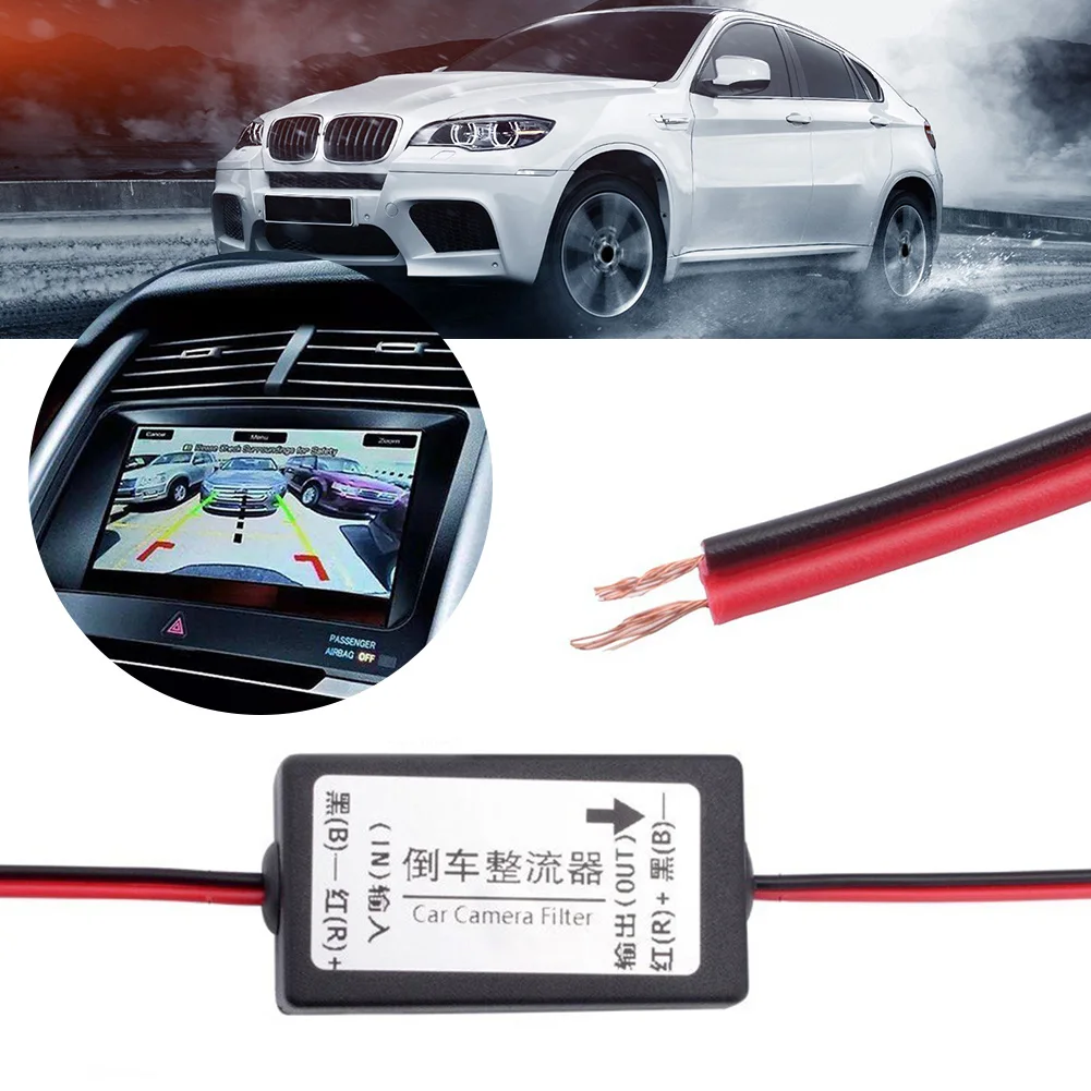 12V DC Car Camera Filter Solve Ripple Splash Car Camera Relay Regulator Screen Interference Relay Filter for Backup Car Camera