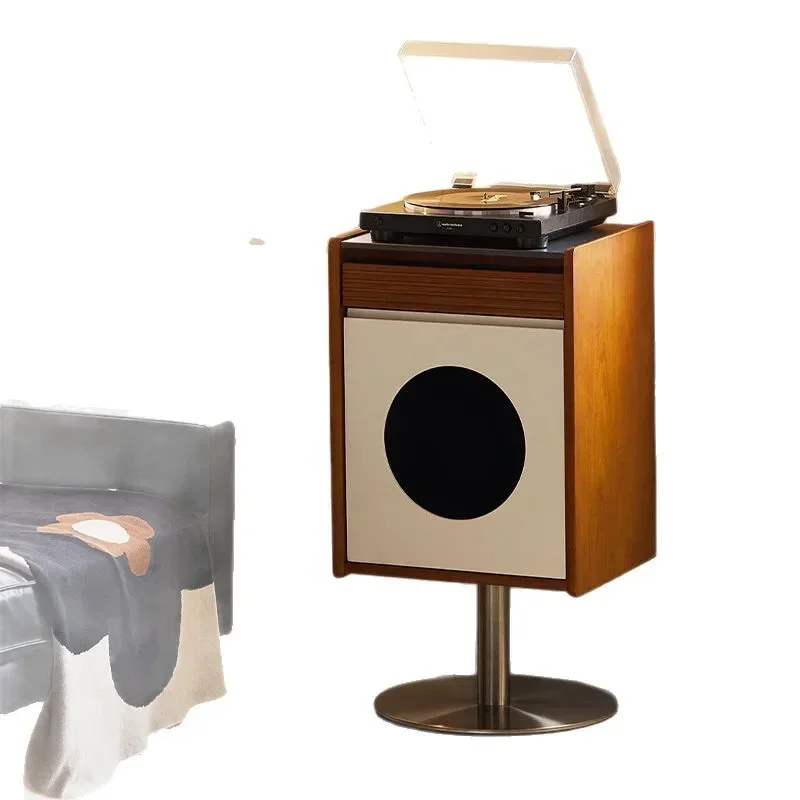 Retro solid wood side cabinet, living room sofa, medieval storage, bucket cabinet, Nordic retro floor cabinet with door