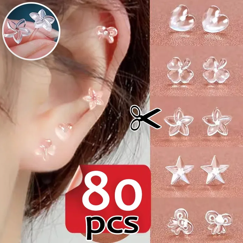 Anti Blocking Light Ear Studs Transparent Maintain Ear Hole Short Ear Needle Avoid Inflammation Invisible Resin Plastic Earrings